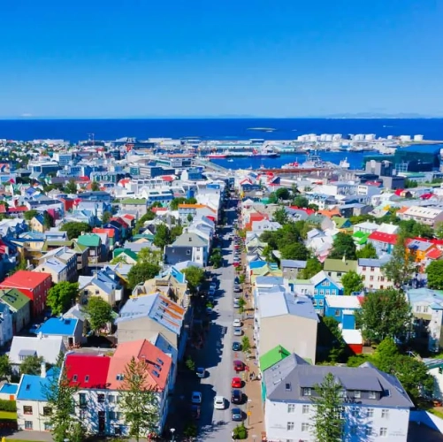 Le centre-ville coloré de Reykjavik 