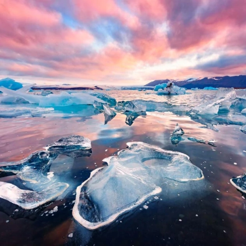 Les blocs de glace du lagon de Jokulsarlon