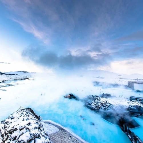 Le Blue Lagoon sous la neige