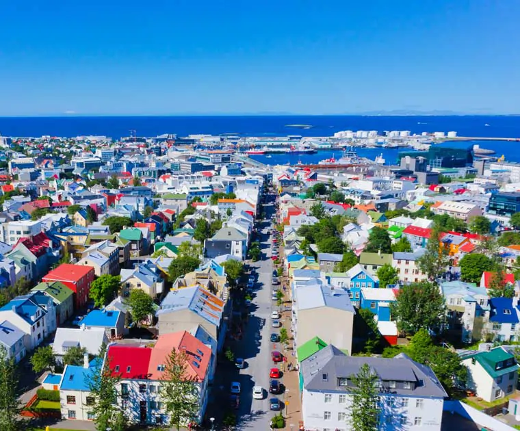 Le centre-ville coloré de Reykjavik 