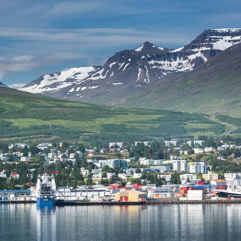 La ville d'Akureyri, capitale du Nord de l'Islande