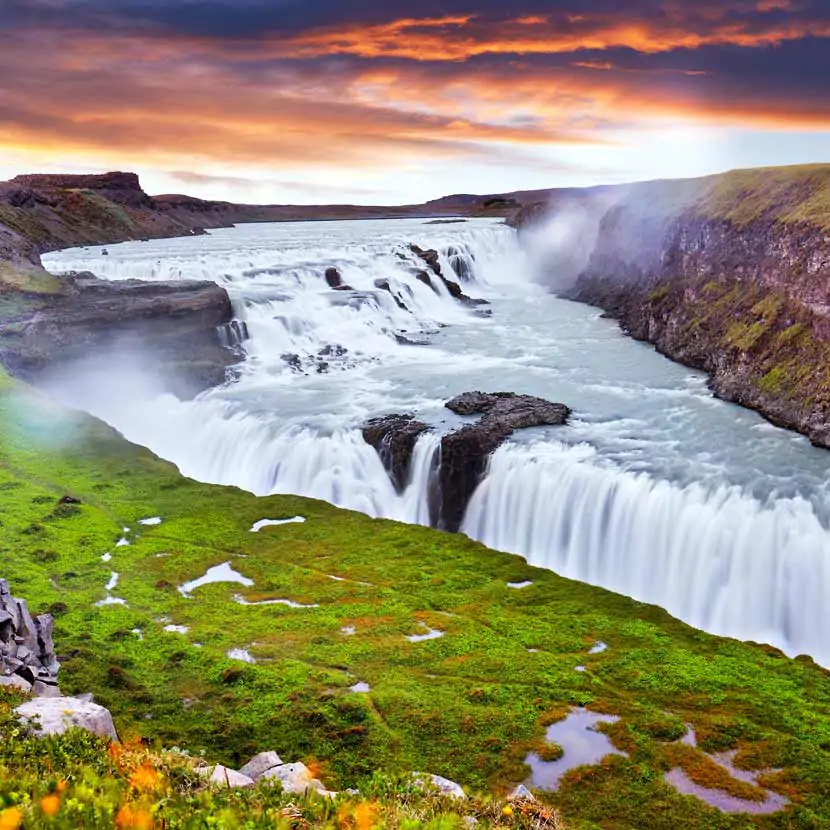 Les chutes de Gullfoss en Islande 