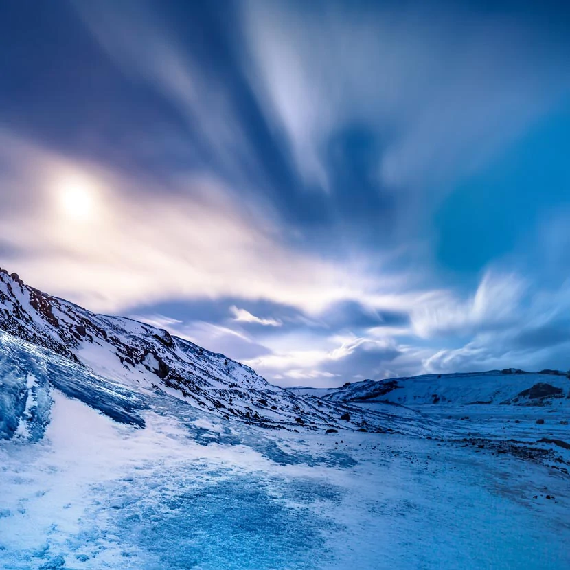 Le glacier Solheimajokull en Islande 